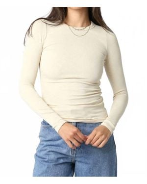 Olivaceous Cassie Long Sleeve Ribbed Top - Natural