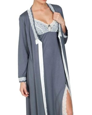 Twelve Eighty Eight Adelina Long Robe - Blue