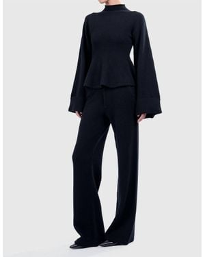 Parentesi Adeline Knitted Peplum Top - Blue