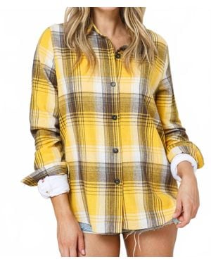 Blue B Perfectly Plaid Button-Up Shirt - Yellow