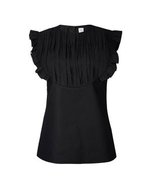 Em & Shi Celeste Ruffle Sleeves Blouse - Black
