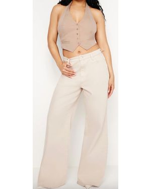 GOOD AMERICAN Good Ease Relaxed Jeans - Natural