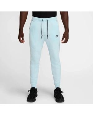 Nike Tech Fleece Jogger Pants Glacier Drawstring Waist Kfc465 - Blue