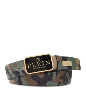 Philipp Plein Leather Belt Tm - Black