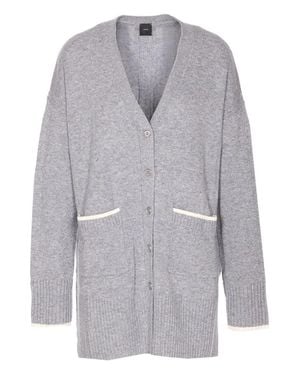 Pinko Tasmania V-Neck Wool-Cashmere Cardigan - Gray