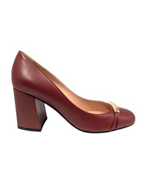 Bally Trinity Ball Leather Pumps - Red
