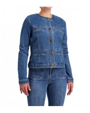 Fdj Denim Crop Jacket - Blue