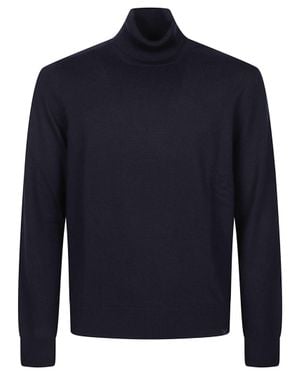 Fay Fitted Fine-Knit Virgin Wool Turtleneck Sweater - Blue