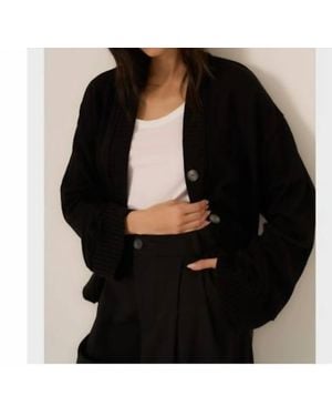 Project Social T Romy Button Front Cardi - Black