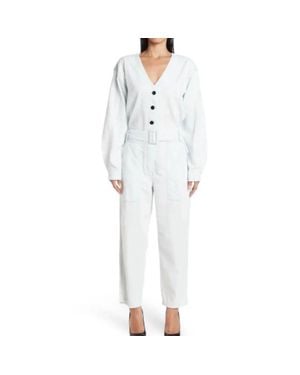 Proenza Schouler Cotton Chambray Jumpsuit - White