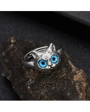 Fashnzfab Eye Cat Ring (Adjustable) - Black