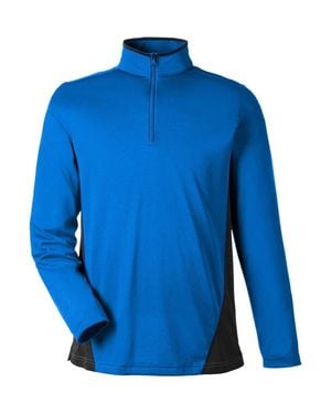Harriton Flash Snag Protection Plus Il Colorblock Quarter-Zip Pullover - Blue