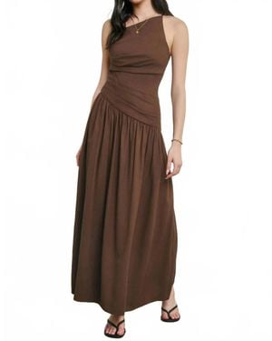 Dress Forum Toffee Drape Maxi Dress - Brown