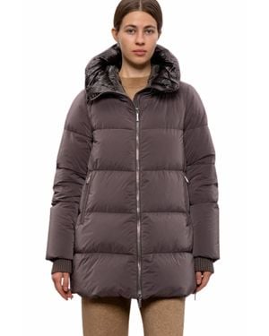 Moorer Hooded Down Coat - Brown