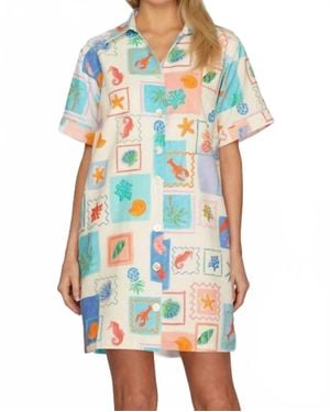 She + Sky By The Sea Polo Mini Dress - Blue