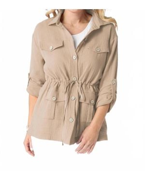 Coco + Carmen Hazel Gauze Button Front Cardigan - Natural