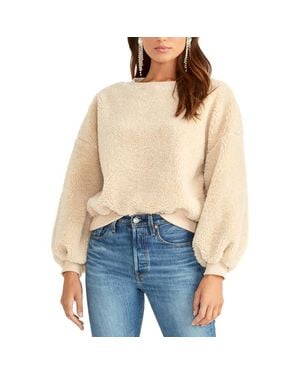 Rachel Roy Willa Textured Crew Neck Sweatshirt - Blue