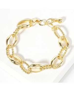 Fashnzfab Dipped Rope Ring Link Chain Bracelet - Metallic