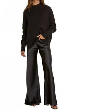By Together Satin High Rise Wide Leg Pants - Black
