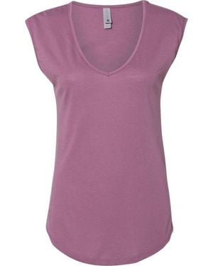 Next Level Festival Sleeveless Deep V-Neck T-Shirt - Purple