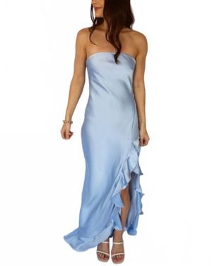 Dress Forum Chelsea Ruffle Slit Dress - Blue