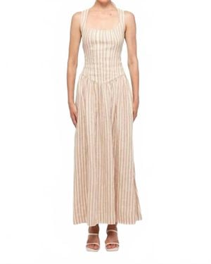 SWF Fitted Bodice Midi Dress - Natural