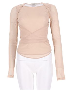 Lemaire Ivory Translucent Long-Sleeved Wrap Top - White