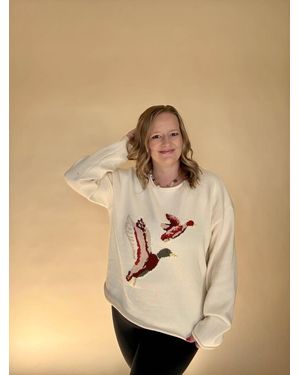 Wishlist Flying Duck Long Sleeve Sweater - Natural
