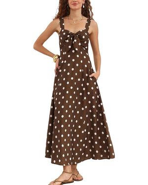 LOEY Printed Midi Dress - Brown