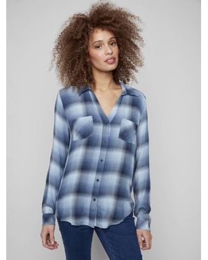 Charlie b Soft Lightweight Button Down Shirt - Blue