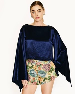 Line & Dot Avanelle Top - Blue