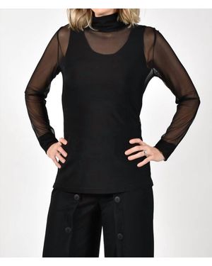 FRANK LYMAN Sheer Turtleneck - Black