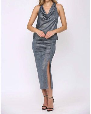 Maven West Cowl Neck Top - Blue
