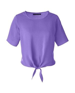 Devon & Jones Perfect Fit Tie Front Blouse - Purple