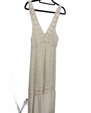 Maria Pavan Knit Detailed Dress - White