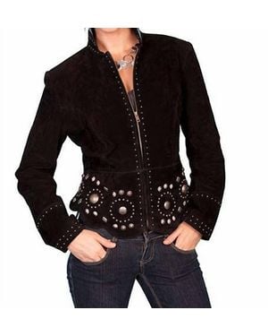 Scully Suede Concho Jacket - Black