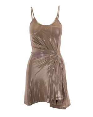 DIESEL Sandy Invy Sprayed Mylar Mini Dress - Brown