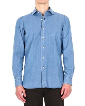Finamore 1925 Regular Fit Napoli Style Button-Up Shirt - Blue