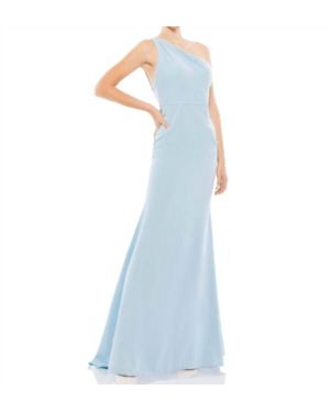Ieena for Mac Duggal One Shoulder Backless Formal Dress - Blue