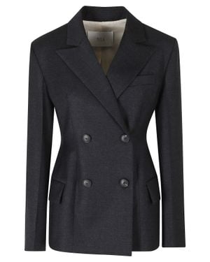 Tela Florence Notched Lapel Wool-Blend Blazer - Black
