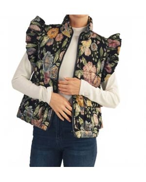 Jodifil Jacquard Vest With Metallic Accents - Multicolor