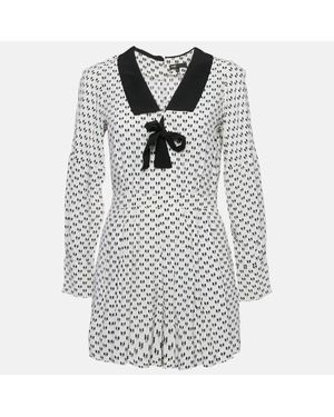 Maje Istel Print Crepe Tie Neck Jumpsuit - White