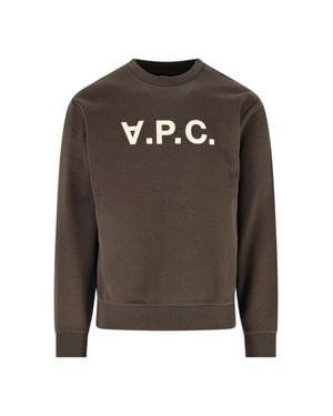 A.P.C. Organic Cotton Ribbed Crewneck Sweatshirt - Gray