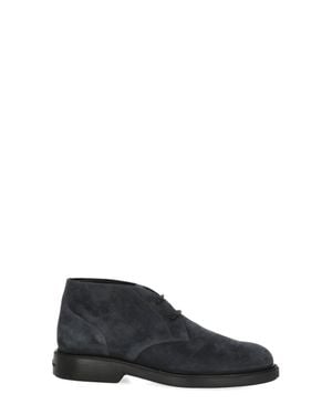 Hogan Suede Lace-Up Boots - Blue