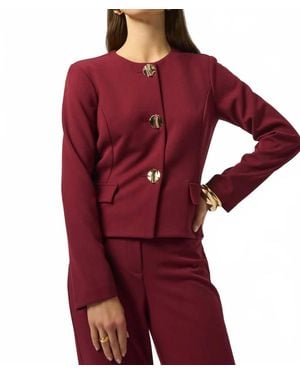 Joseph Ribkoff Formal Round Neck Blazer - Red