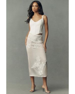 Ila Pixie Silk Midi Skirt - Gray