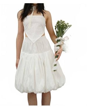 ZEMETA Whip Balloon Skirt - White