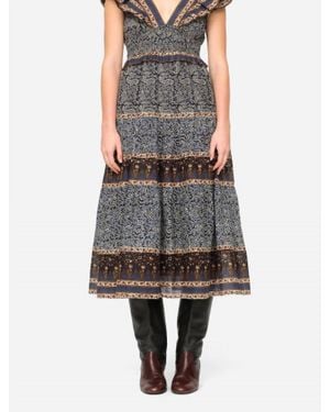 Sea Ivette Flutter Sleeve Smocked Midi Dress - Black