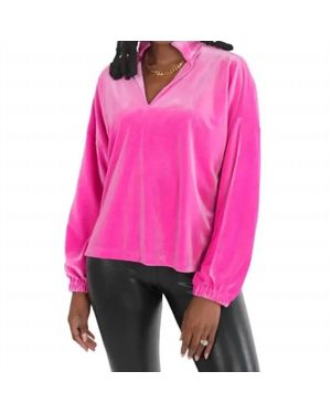 Emily Mccarthy Long Sleeve Poppy Pop-Over Top - Pink