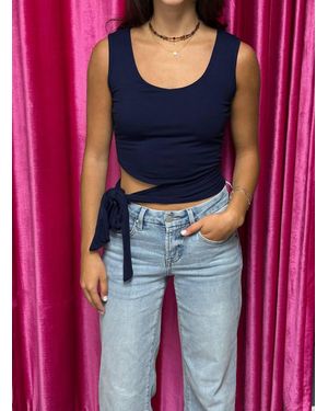VAVA Eyewear Izzy Side Tie Crop Top - Blue